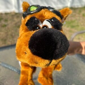 Vintage Scooby Doo plush toy with goggles stuffed animal